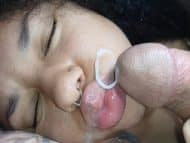 Polla en primer plano para la negra pervertida